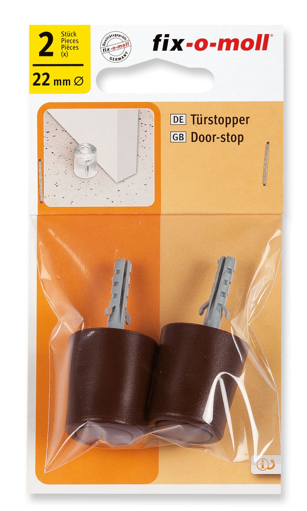 DOORSTOP-SCREWS-PLUGS 2PCS BROWN