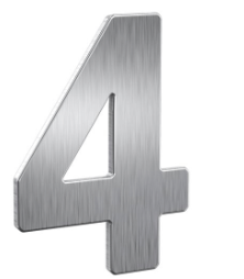 NUMBER ST/ST NICKEL 4" NO. 4