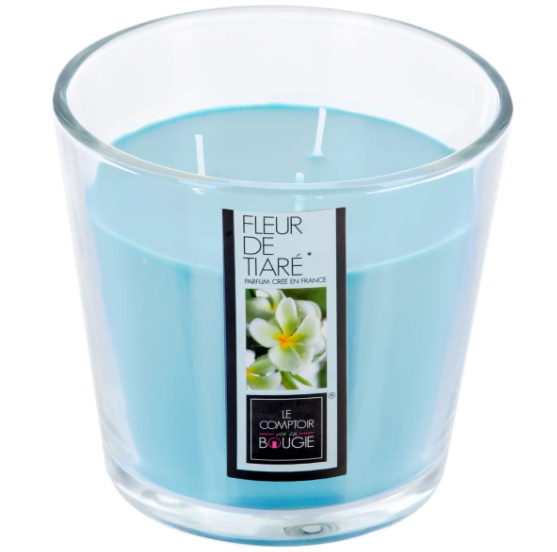 SCENTED GLASS CANDLE TIARE 500G