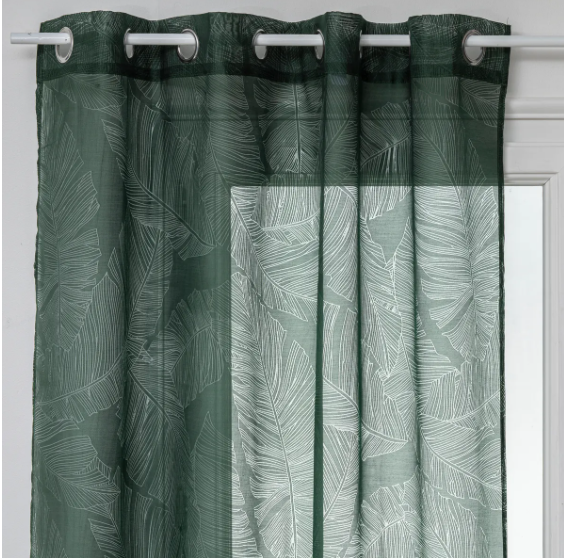 NET CURTAIN LEAF GRN 140X240