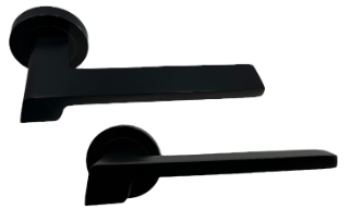 ECO LINE DOOR HANDLES Z01-A397 BLACK MAT (ROUND BASE)