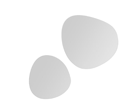 SET OF 2 PEBBLE ADHESIVE MIRRORS H30CM