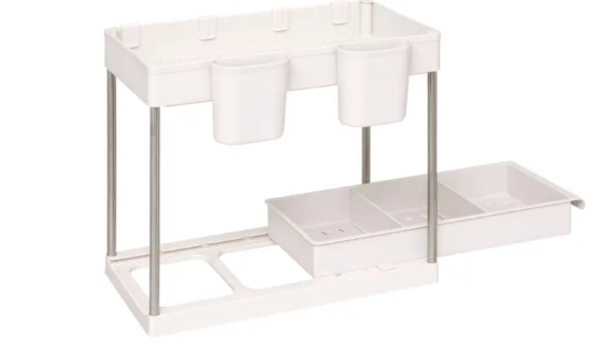 2TIERS PP SLIDING ORGANIZER STORAGE BEIGE