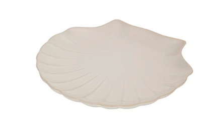 PRESENTATION PLATE SHELL 25X23CM ASSORTED STONEWARE