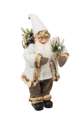 LIGHT-UP SANTA DECOR H60CM PLASTIC AND POLYESTER