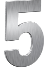 NUMBER ST/ST NICKEL 4" NO. 5