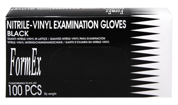 NITRILE-VINYL GLOVES BLACK LARGE