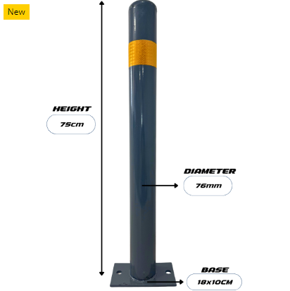 PAVEMENT POLE METAL 75CMX76MM