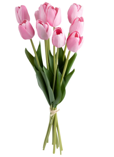 10PINK TULIP BOUQUET SATIS H48