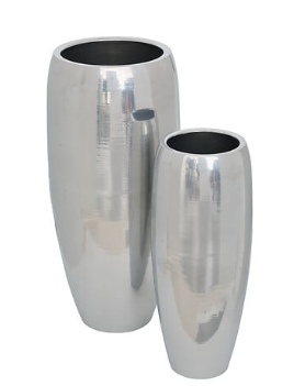 PLANTERS THE PALM RESSORT SILVER METAL 2PCS