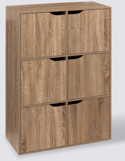 6 CPT SHELVES MIX N DOOR OAK
