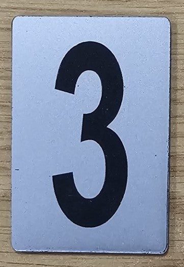 SIGN HOUSE NUMBER "3" 6X4 SILVER