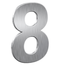 NUMBER ST/ST NICKEL 4" NO. 8