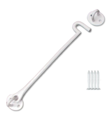 HOOK&EYE IRON WHITE 8"