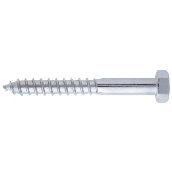 HEAD HEX WOOD SCREWS 8X40MM 200PCS ZPL DIN 571- UNI 704