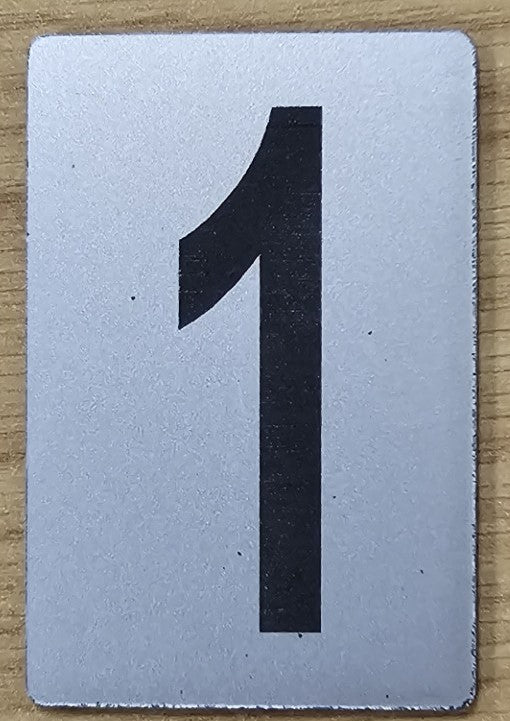 SIGN HOUSE NUMBER "1" 6X4 SILVER