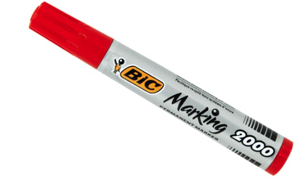 PERMANENT MARKER BUL. 1.8-2.5MM RED 2000