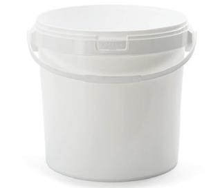 BUCKET 18L ALDL ROUND WHITE WITH PLASTIC HANDLE