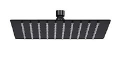 LLUVIA SHOWER HEAD CASCADE SQUARE BLACK MAT 30CM