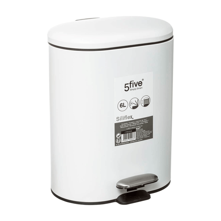 DUSTBIN WHITE SILIFLEX SOFTCL 6L