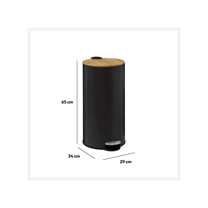 DUSTBIN 30L CHAR MODERN BLACK