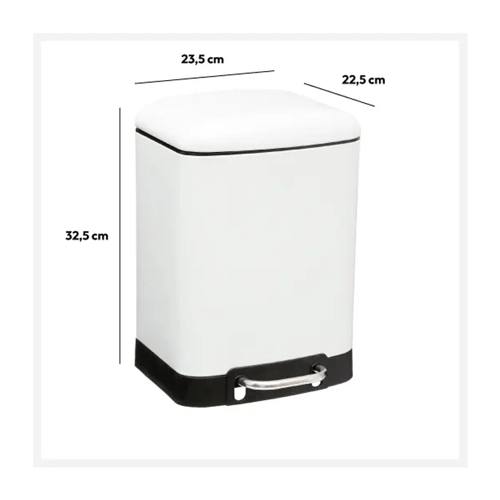 DUSTBIN ARIANE WHITE SOFTCL 6L