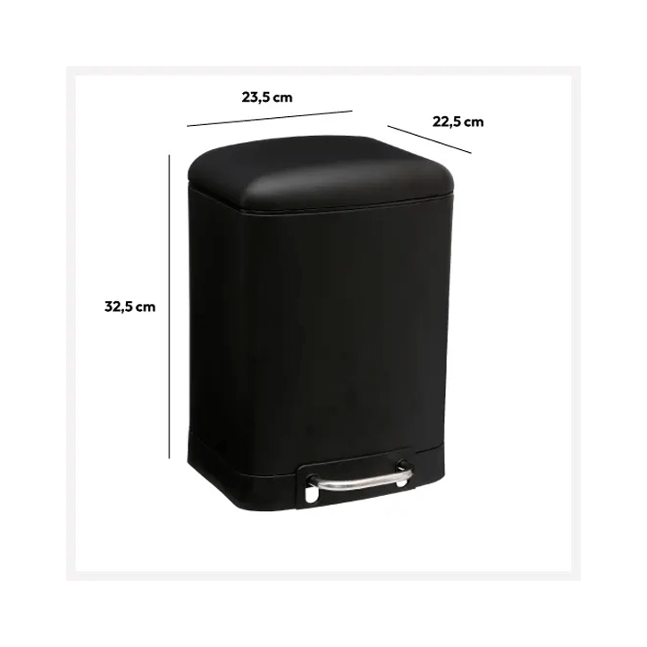 DUSTBIN ARIANE BLACK SOFTCL 6L