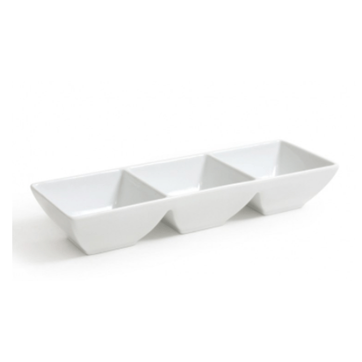 V/V PORCELAIN PLATE RCT X3SECTION 27X9.5CM