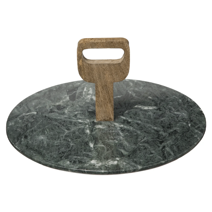 PRES PLATE GREEN MARBLE D30