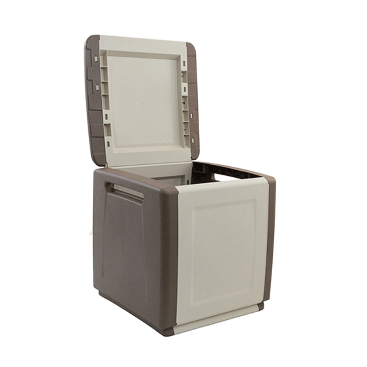 TRUNK PLASTIC 540X530X570MM DOVE GREY/WHITE