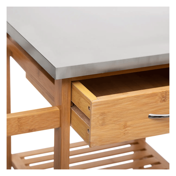 BAMBOO+IRON TROLLEY BS