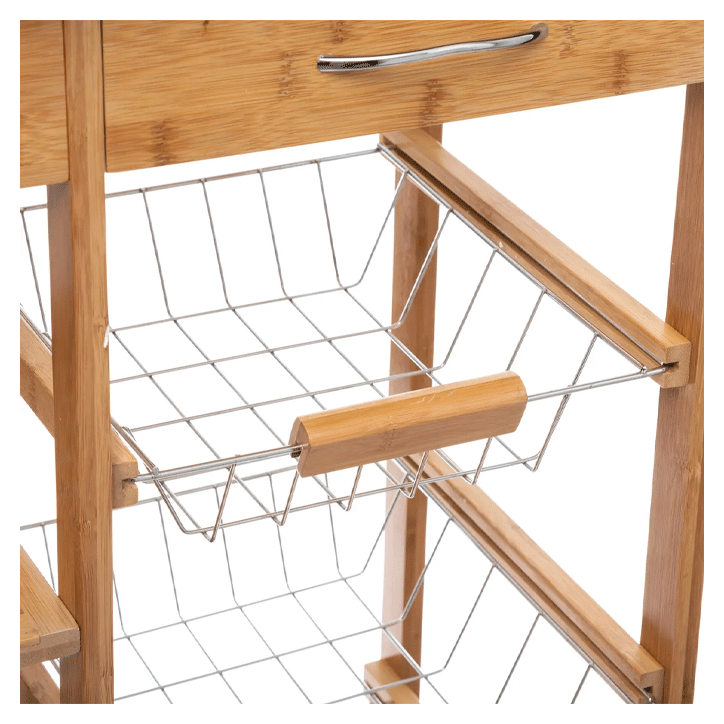 BAMBOO+IRON TROLLEY BS