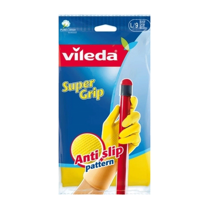 VILEDA GLOVES SUPER GRIP MEDIUM
