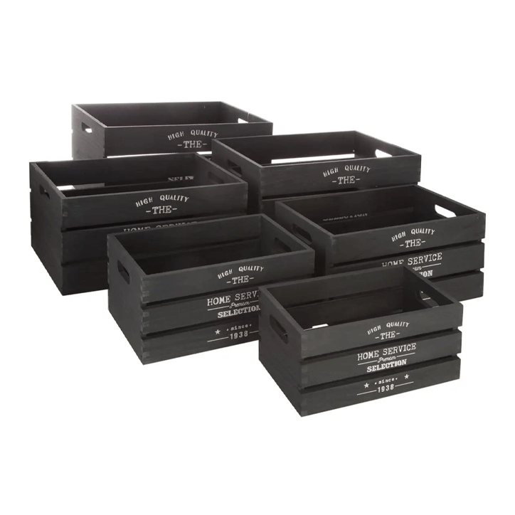 WOODEN CRATES FACTO BLACK X6