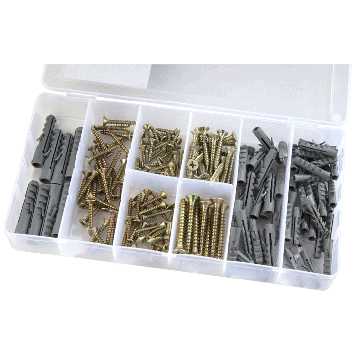 SCREW AND WALL PLUG ASSORTMENT 178PCS