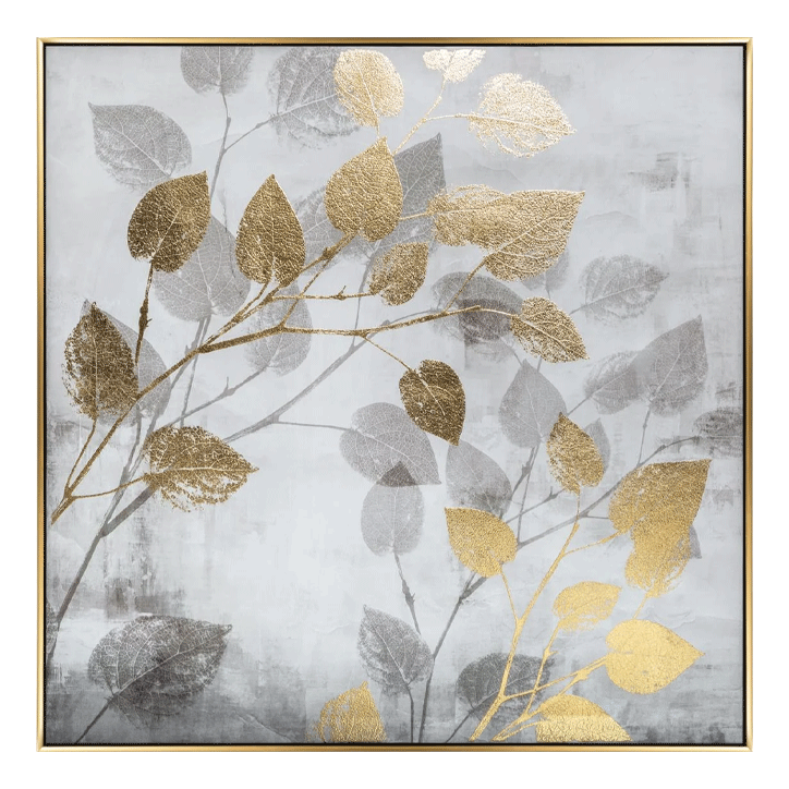 FRAME CANVAS FOIL LEAF 75X75