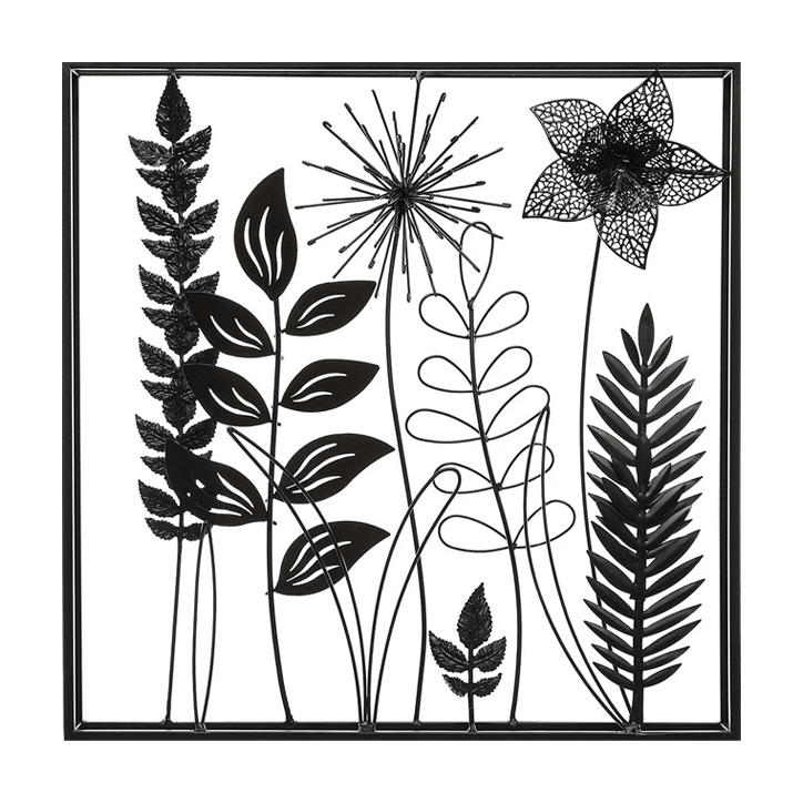 METAL WALL DECO LEAVES 40X40