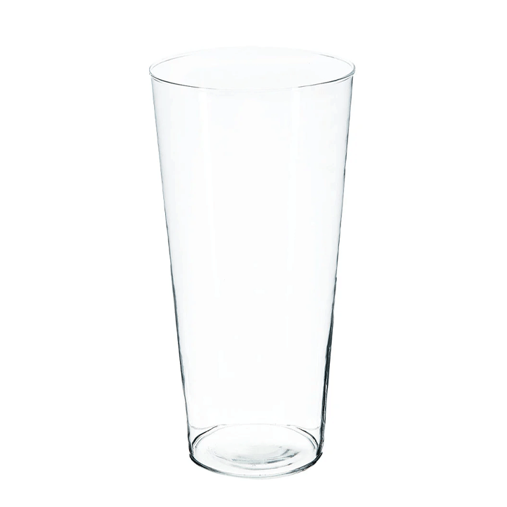 CONICAL CLEAR VASE H30