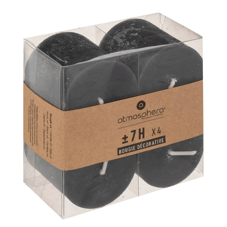RUSTIC VTV CANDLE BLACK S/4