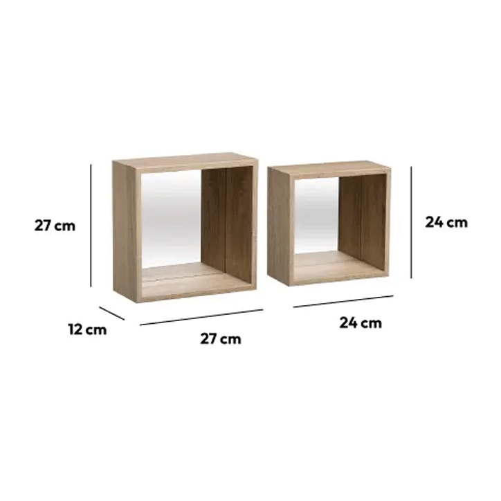 MIRROR CUBE SHELF FIXY NAT X2