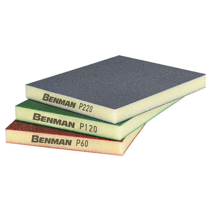 P60 2-SIDED SANDING PAD RED 123X98X12,5MM BENMAN