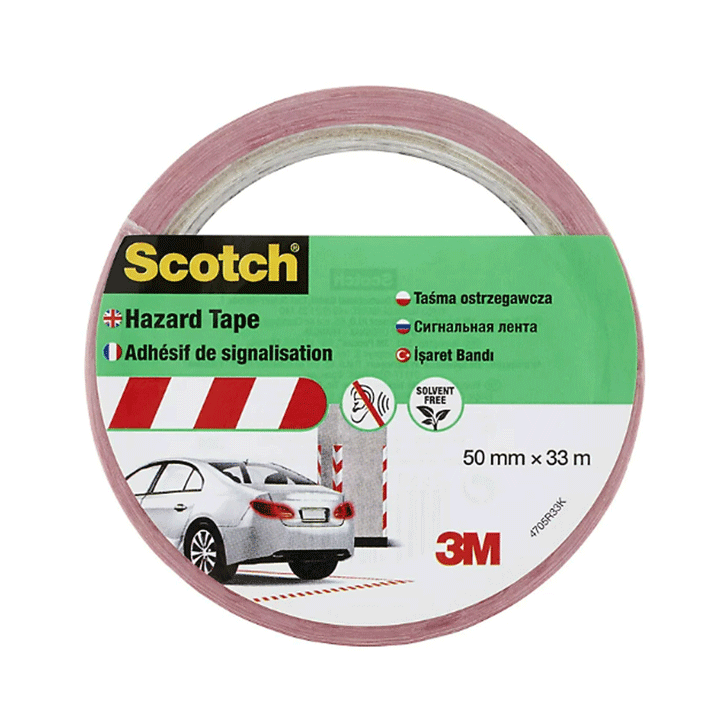 HAZARD TAPE RED/WHITE SCOTCH 50MMX33M