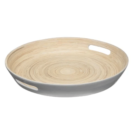 GREY BAMBOO TRAY 42CM