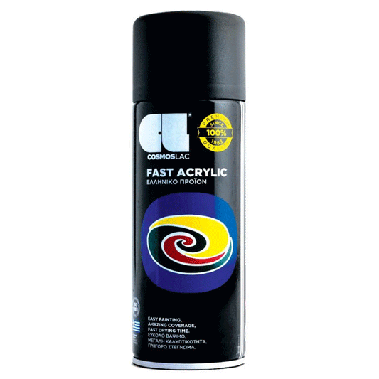 SPRAY FAST ACRYLIC BLACK MATT RAL9005 400ML COSMOSLAC