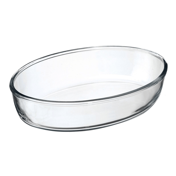 GLASS OVAL DISH 26X18