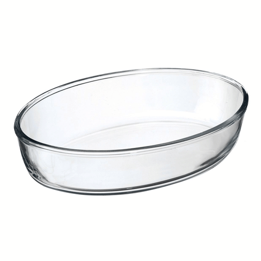 GLASS OVAL DISH 26X18