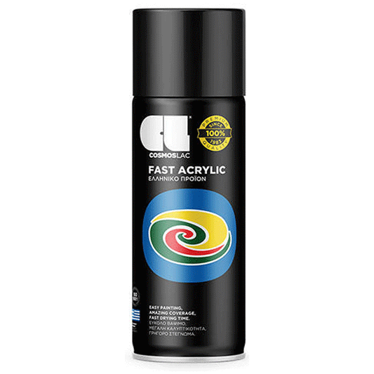 SPRAY FAST ACRYLIC BLACK GLOSS RAL9005 400ML COSMOSLAC