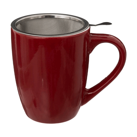 MUG W/ FILTER + LID RED 32CL