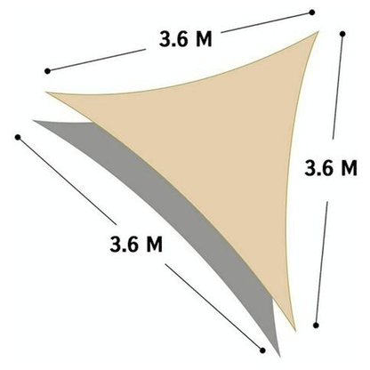 SUN SHADE 3.6X3.6M 3ASS CLR