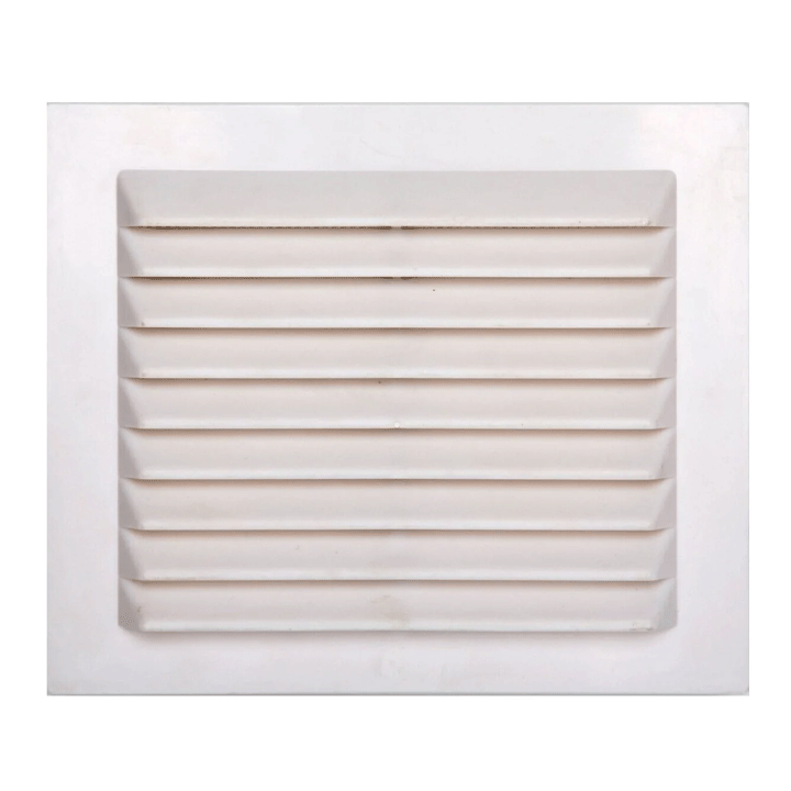 VENTILATION GRILL ABS ? 9-12.5CM RECESS MOUNTING + CLIP + NET WHITE